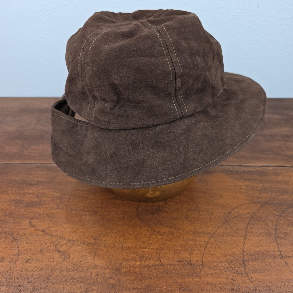 Vintage Union United Hatters Cap & Millinery Workers Brown Suede Women's Hat 21" - Picture 2 of 10